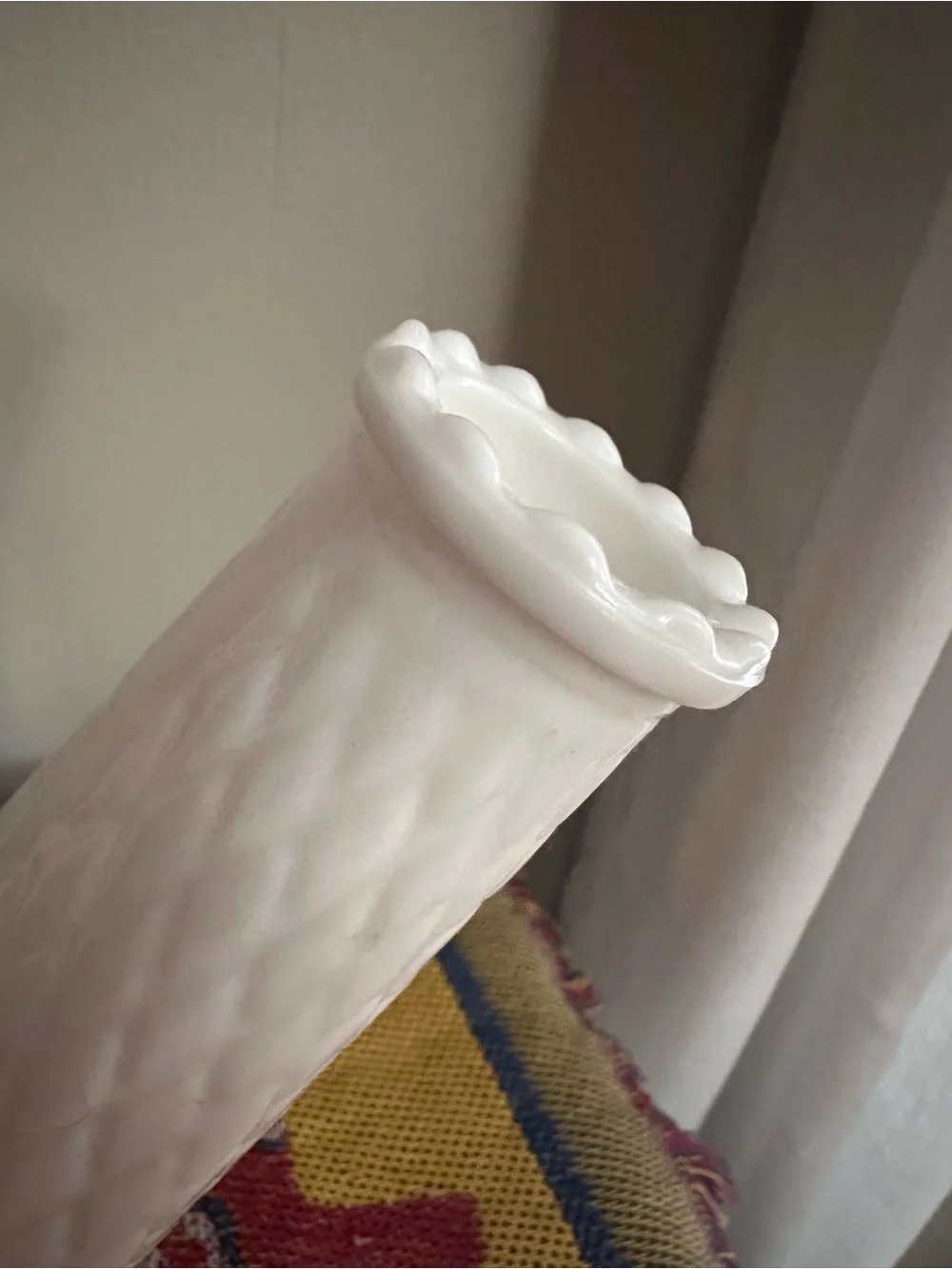 Pair Vintage Milk Glass Bud Vases - Excellent Condition